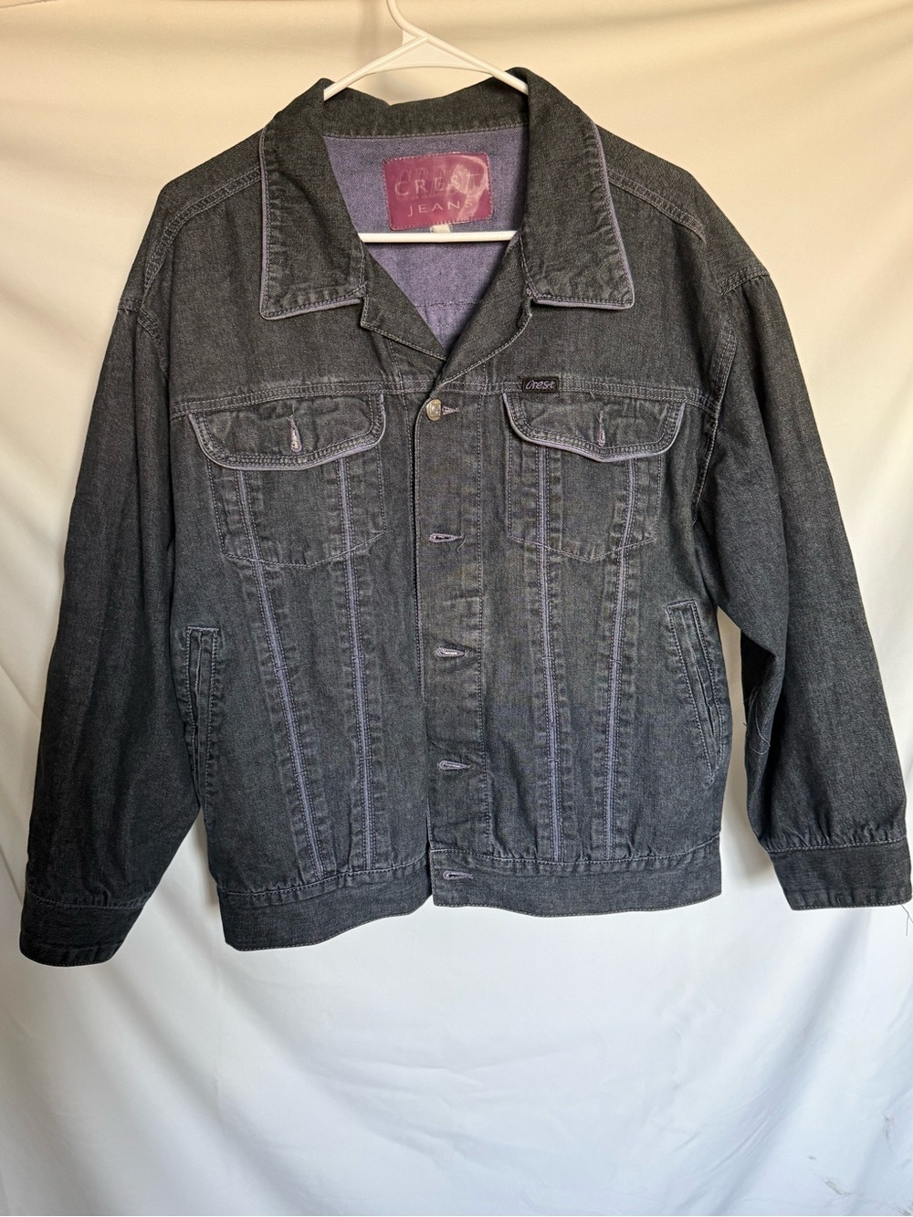 Crest Men’s Charcoal Black Denim Jacket